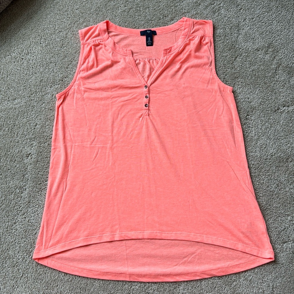 Gap factory neon orange high low tank size medium